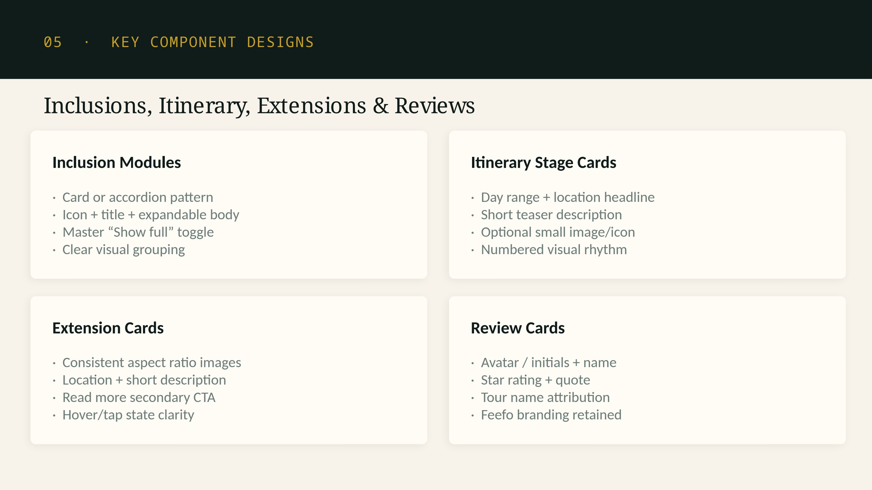 Slide 9: Inclusions, itinerary, extensions & reviews
