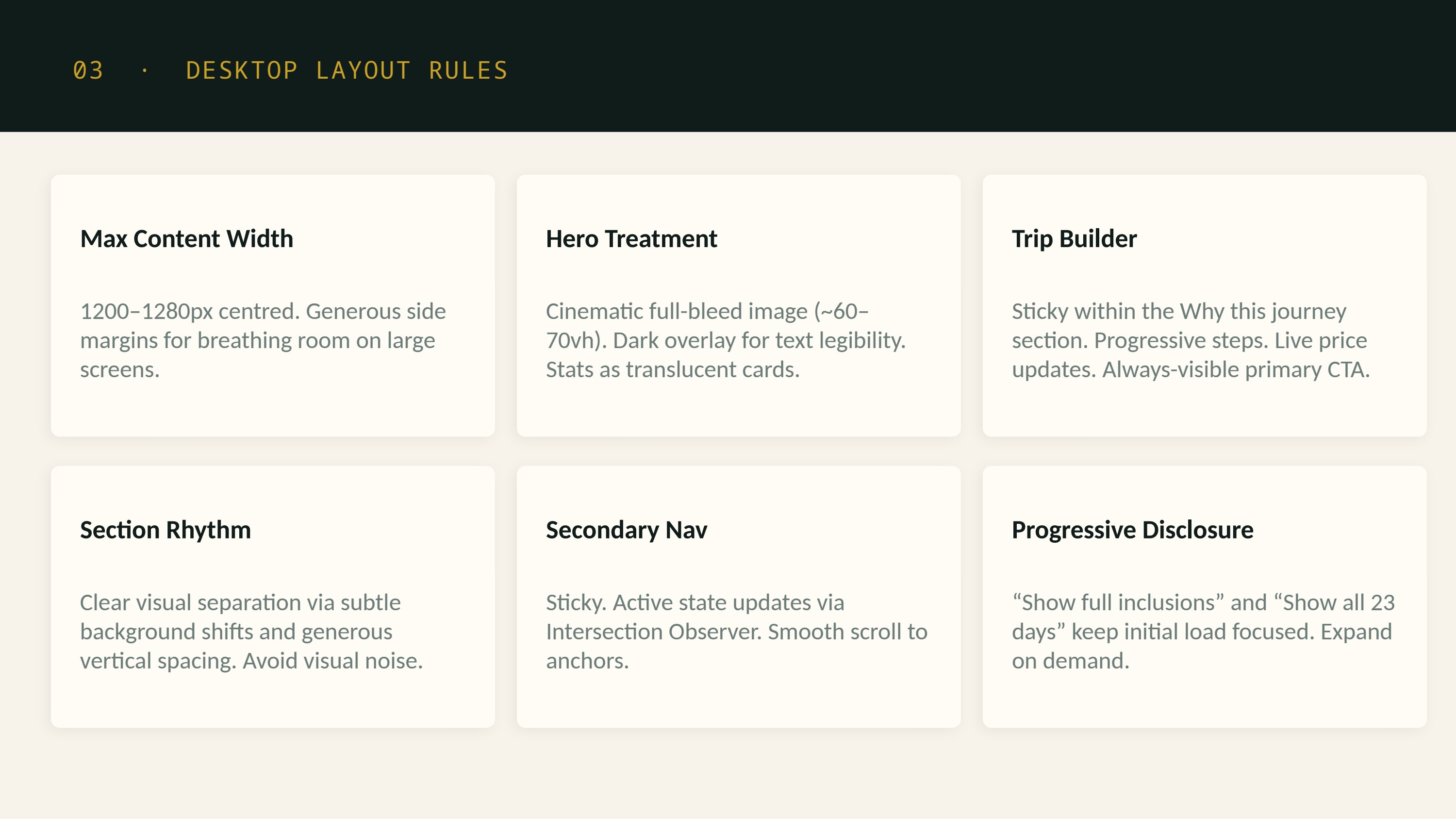 Slide 6: Desktop layout rules
